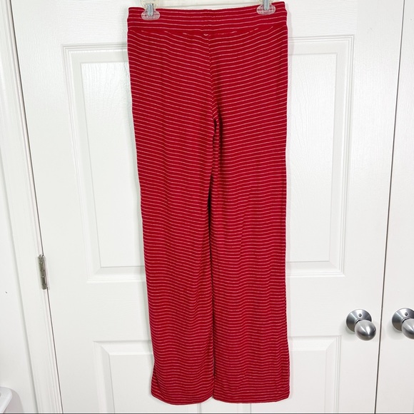 Hello Nite! Revolve Wide Leg Plush Lounge PJ Pants in Red wWhite Pinstripes S - Picture 2 of 7